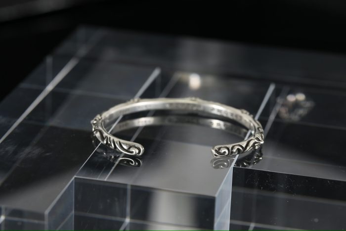 クロムハーツ CHROME HEARTS SBTバンドバングル クロススクロール シルバー925 - 画像 (3)