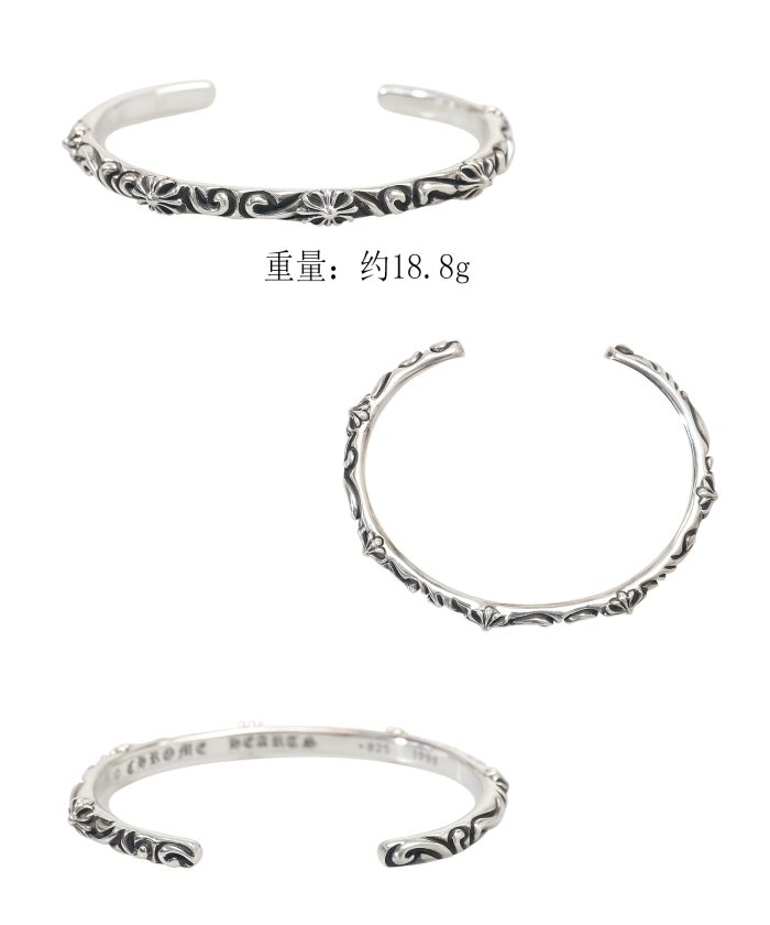 クロムハーツ CHROME HEARTS SBTバンドバングル クロススクロール シルバー925 - 画像 (10)