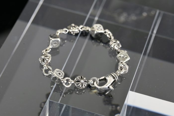 クロムハーツ CHROME HEARTS ダイス&クロスボール 8リンク シルバーブレスレット