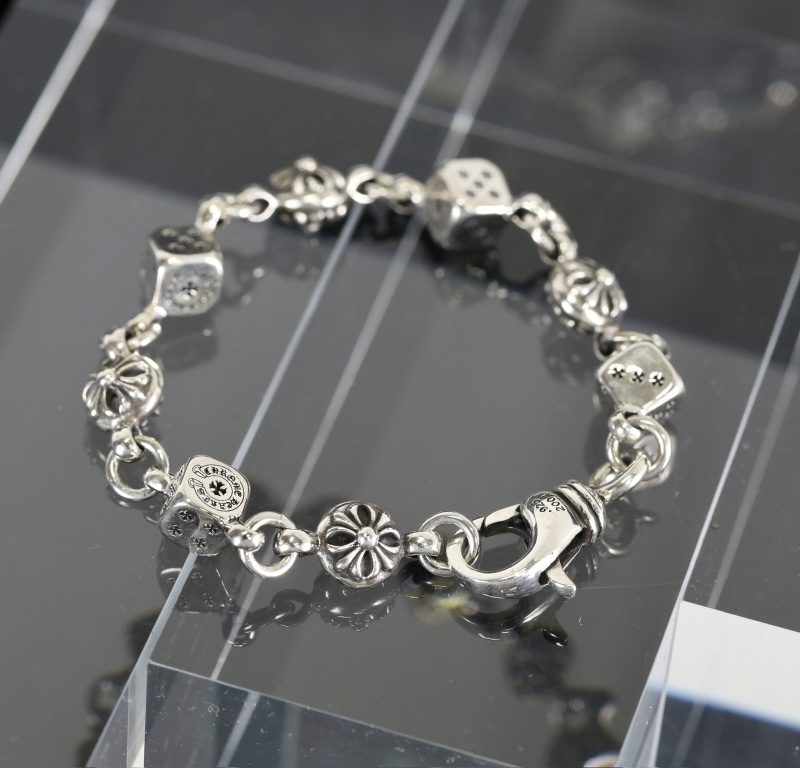 クロムハーツ CHROME HEARTS ダイス&クロスボール 8リンク シルバーブレスレット