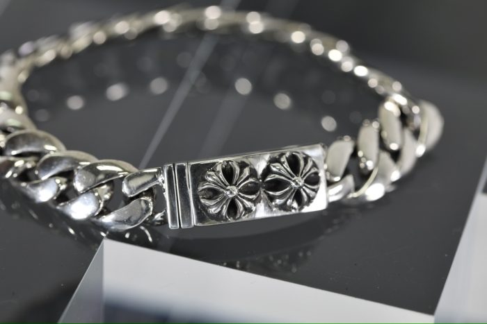 クロムハーツ CHROME HEARTS ダブルCHクロス ミニID クラシックチェーン シルバーブレスレット - 画像 (2)