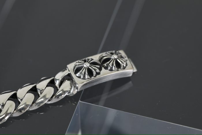 クロムハーツ CHROME HEARTS ダブルCHクロス ミニID クラシックチェーン シルバーブレスレット - 画像 (4)