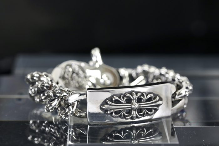 クロムハーツ CHROME HEARTS フローラルクロス ID シルバーブレスレット