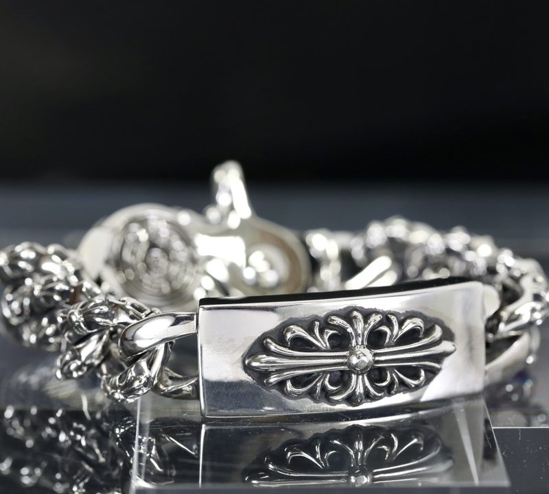 クロムハーツ CHROME HEARTS フローラルクロス ID シルバーブレスレット