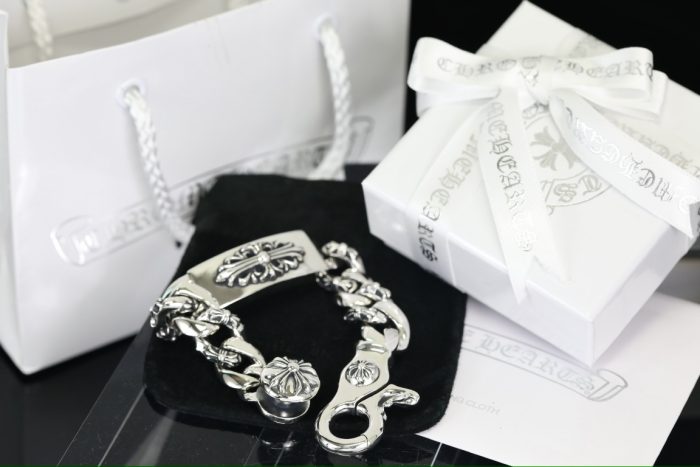 クロムハーツ CHROME HEARTS  フローラルクロス IDクリップ ファンシーチェーン シルバーブレスレット - 画像 (10)