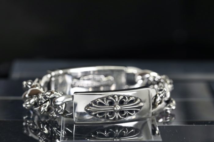クロムハーツ CHROME HEARTS ダブルIDブレスレット フローラルダガー シルバー925 8リンク - 画像 (2)