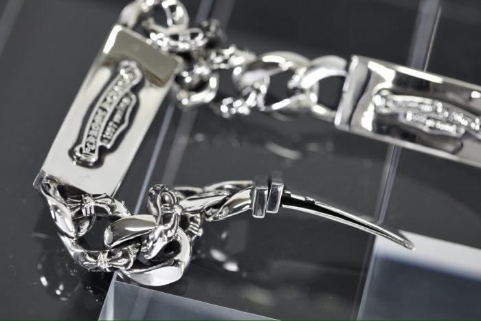 クロムハーツ CHROME HEARTS ダブルIDブレスレット フローラルダガー シルバー925 8リンク - 画像 (7)