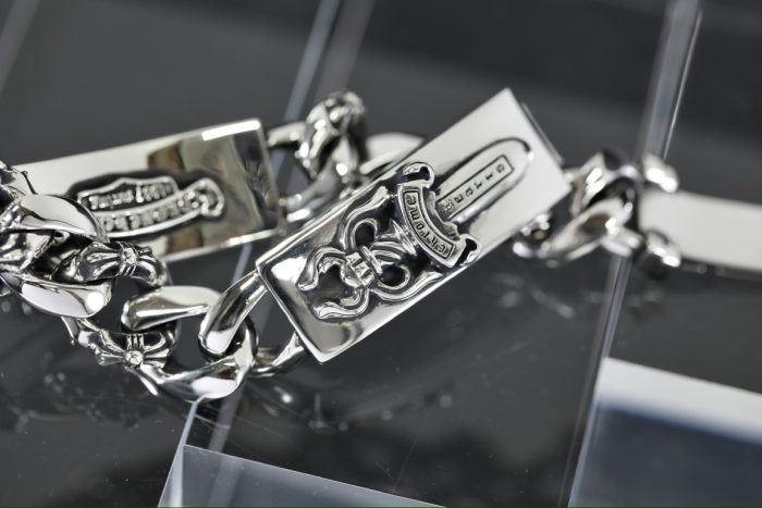 クロムハーツ CHROME HEARTS ダブルIDブレスレット フローラルダガー シルバー925 8リンク - 画像 (3)