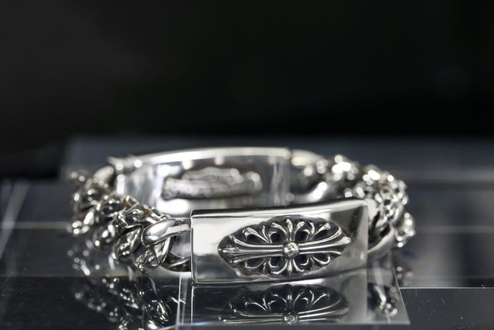 クロムハーツ CHROME HEARTS ダガー×フローラルクロス メンズシルバーIDブレスレット - 画像 (2)