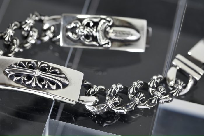 クロムハーツ CHROME HEARTS ダガー×フローラルクロス メンズシルバーIDブレスレット - 画像 (4)