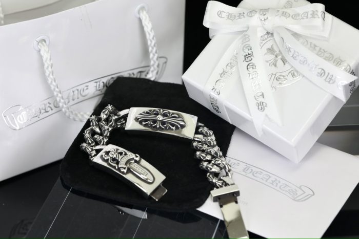 クロムハーツ CHROME HEARTS ダガー×フローラルクロス メンズシルバーIDブレスレット - 画像 (9)