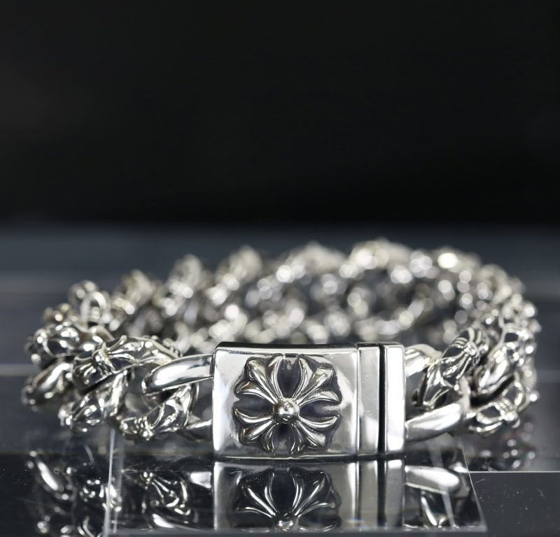 クロムハーツ CHROME HEARTS ラージBOX ID エクストラファンシーリンク ブレスレット シルバー925