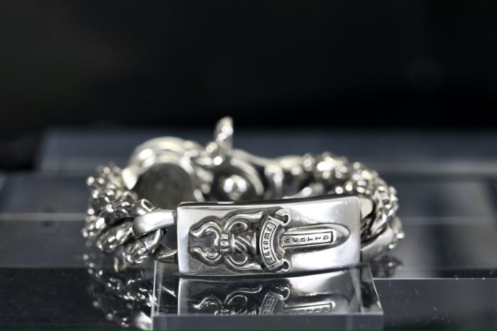 クロムハーツ CHROME HEARTS ダガークリップ IDブレスレット エクストラファンシーリンク 8リンク シルバーブレスレット