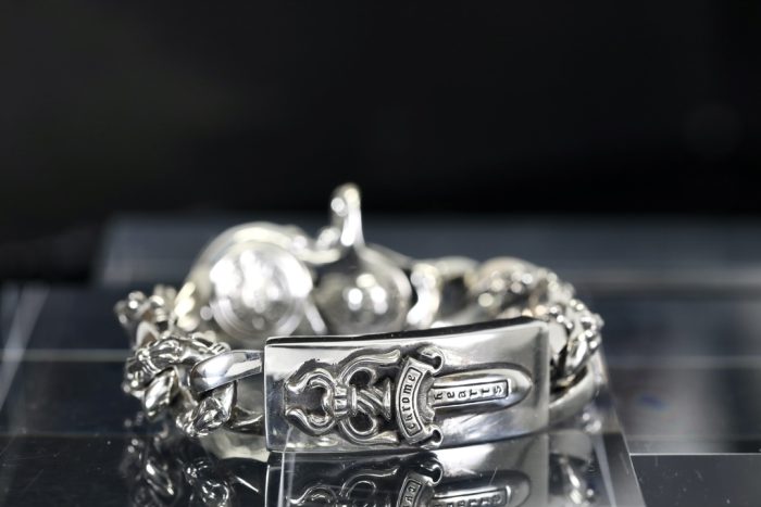 クロムハーツ CHROME HEARTS ダガー×ファンシー IDブレスレット プラスクリップ