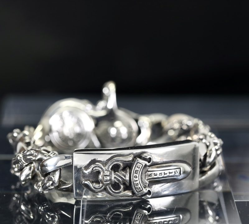 クロムハーツ CHROME HEARTS ダガー×ファンシー IDブレスレット プラスクリップ