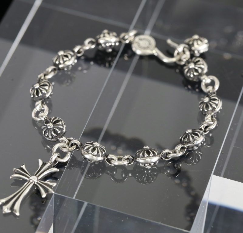 クロムハーツ CHROME HEARTS クロスボール タイニーCHクロス ブレスレット シルバー925