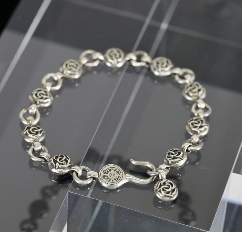 クロムハーツ CHROME HEARTS フローラルボールブレスレット シルバー925