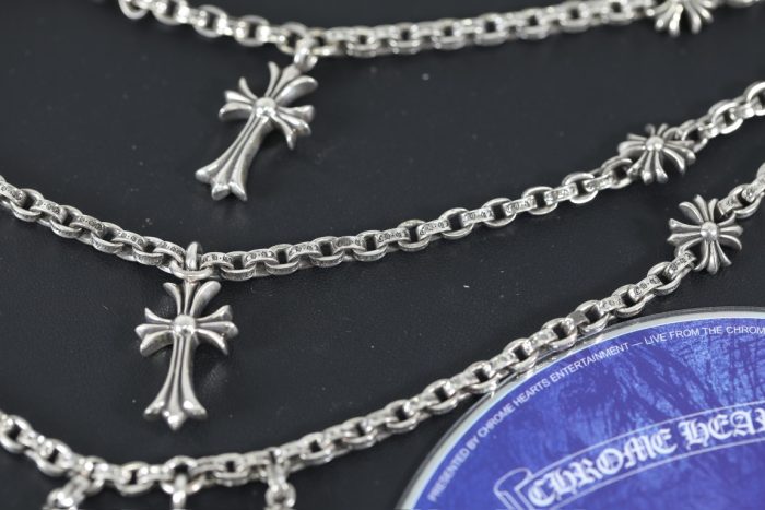 クロムハーツ CHROME HEARTS 3連タイニーファットクロス CHプラス ペーパーチェーン ネックレス - 画像 (3)