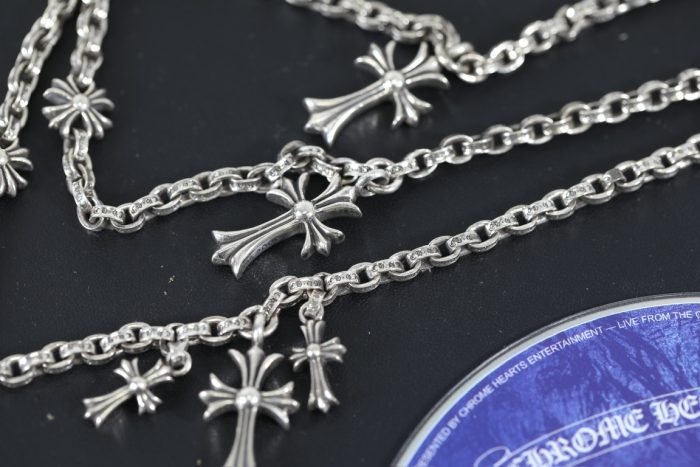 クロムハーツ CHROME HEARTS 3連タイニーファットクロス CHプラス ペーパーチェーン ネックレス - 画像 (4)