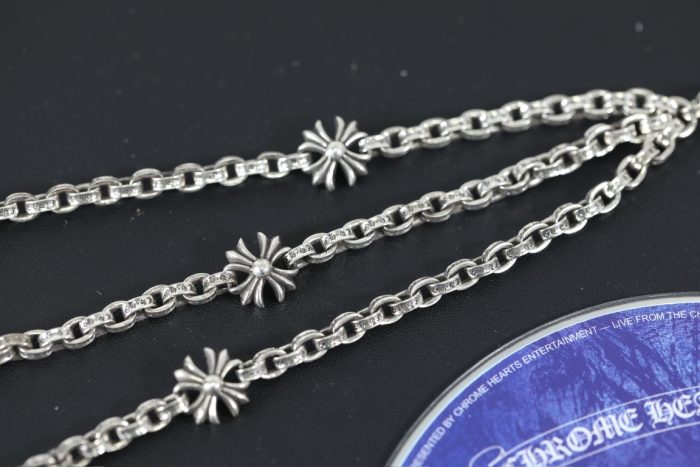 クロムハーツ CHROME HEARTS 3連タイニーファットクロス CHプラス ペーパーチェーン ネックレス - 画像 (5)