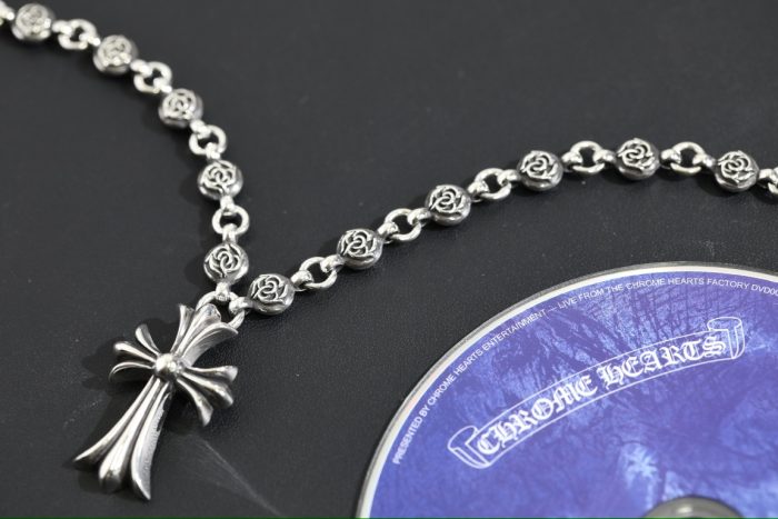 クロムハーツ CHROME HEARTS CHクロスペンダント フローラルボールルネックレス シルバー925 24インチ - 画像 (5)