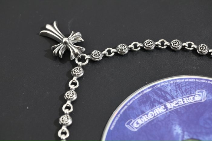 クロムハーツ CHROME HEARTS CHクロスペンダント フローラルボールルネックレス シルバー925 24インチ - 画像 (8)