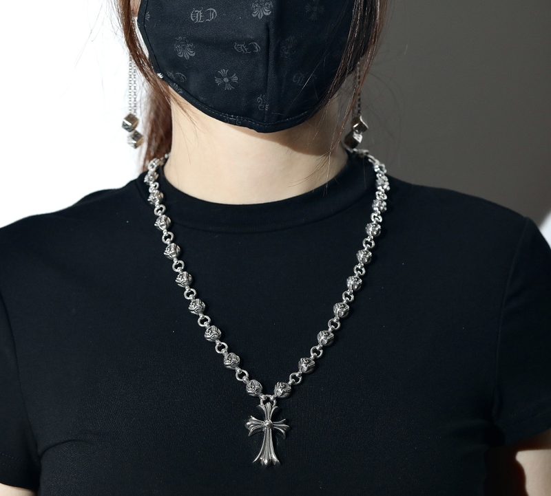 クロムハーツ CHROME HEARTS CHクロスペンダント ケルテックボールネックレス シルバー925 24インチ