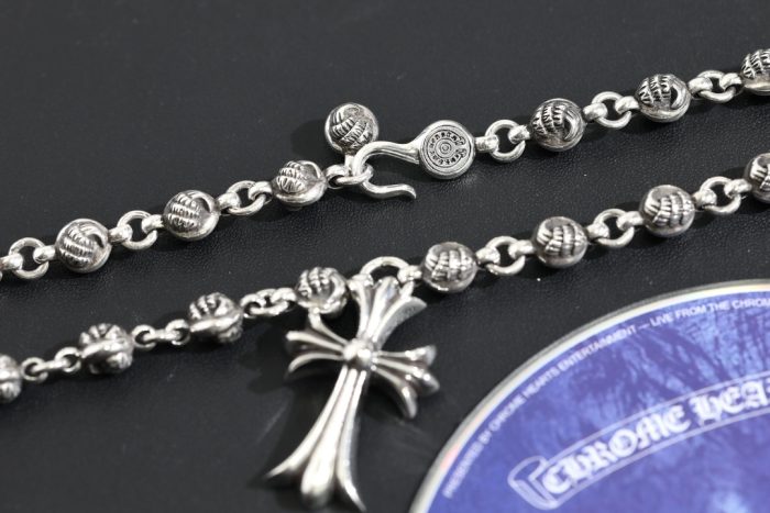 クロムハーツ CHROME HEARTS CHクロスペンダント クローボールネックレス シルバー925 24インチ - 画像 (4)