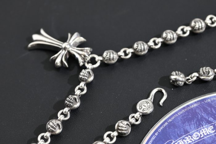 クロムハーツ CHROME HEARTS CHクロスペンダント クローボールネックレス シルバー925 24インチ - 画像 (5)