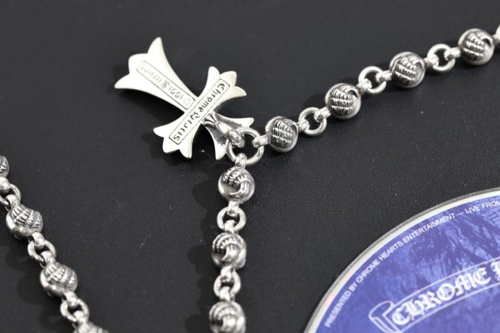 クロムハーツ CHROME HEARTS CHクロスペンダント クローボールネックレス シルバー925 24インチ - 画像 (6)