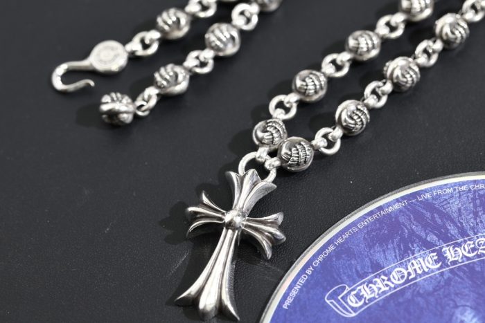 クロムハーツ CHROME HEARTS CHクロスペンダント クローボールネックレス シルバー925 24インチ - 画像 (9)