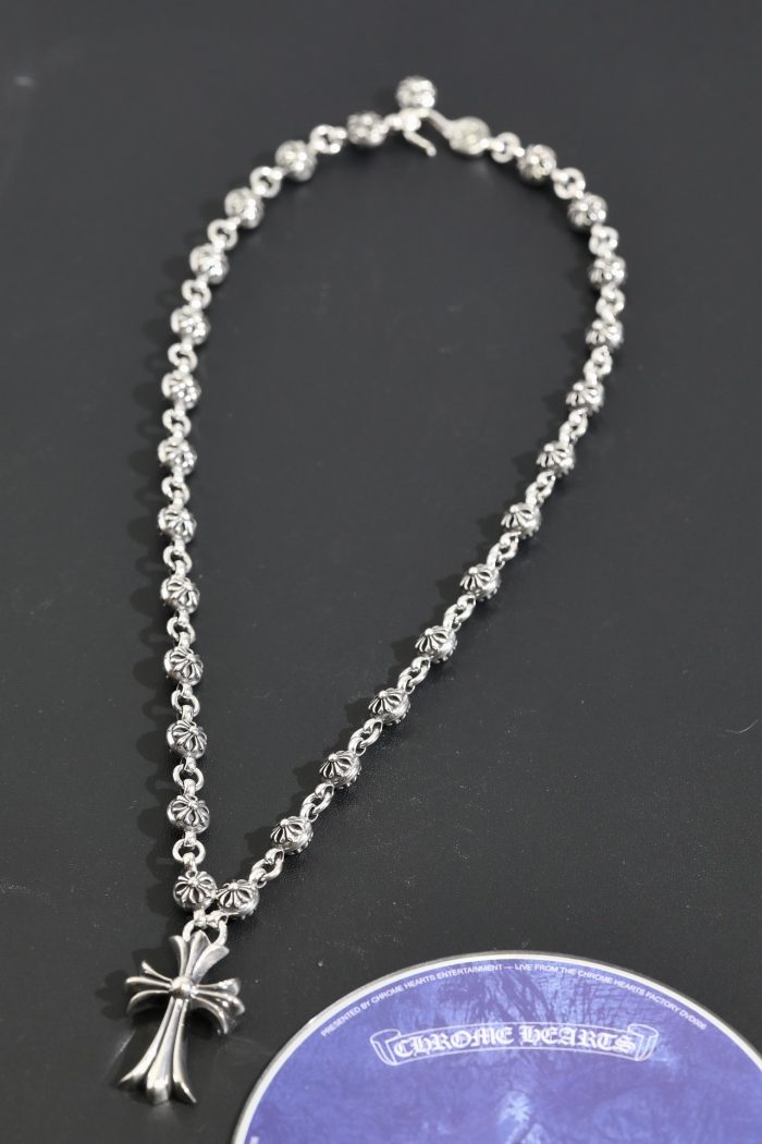 クロムハーツ CHROME HEARTS CHクロスペンダント クロスボールネックレス シルバー925 24インチ - 画像 (2)