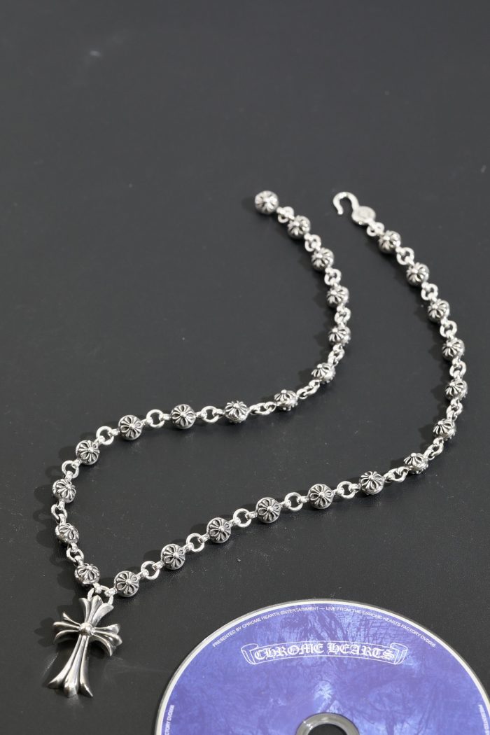 クロムハーツ CHROME HEARTS CHクロスペンダント クロスボールネックレス シルバー925 24インチ - 画像 (3)
