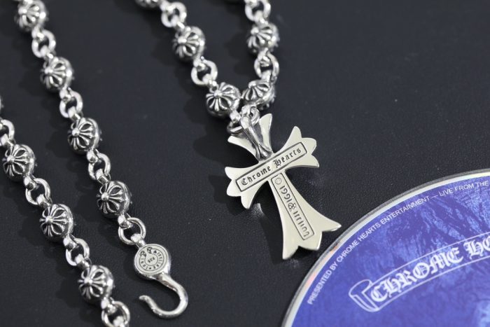 クロムハーツ CHROME HEARTS CHクロスペンダント クロスボールネックレス シルバー925 24インチ - 画像 (9)