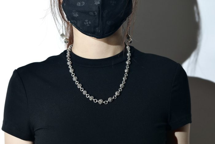 クロムハーツ CHROME HEARTS フローラルボールネックレス シルバー925 20インチ