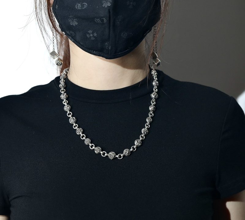クロムハーツ CHROME HEARTS フローラルボールネックレス シルバー925 20インチ