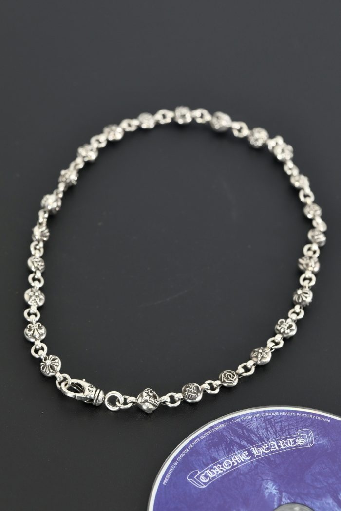 クロムハーツ CHROME HEARTS フローラルボールネックレス シルバー925 20インチ - 画像 (3)