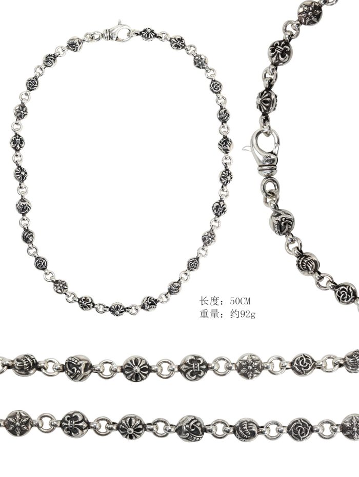 クロムハーツ CHROME HEARTS フローラルボールネックレス シルバー925 20インチ - 画像 (11)