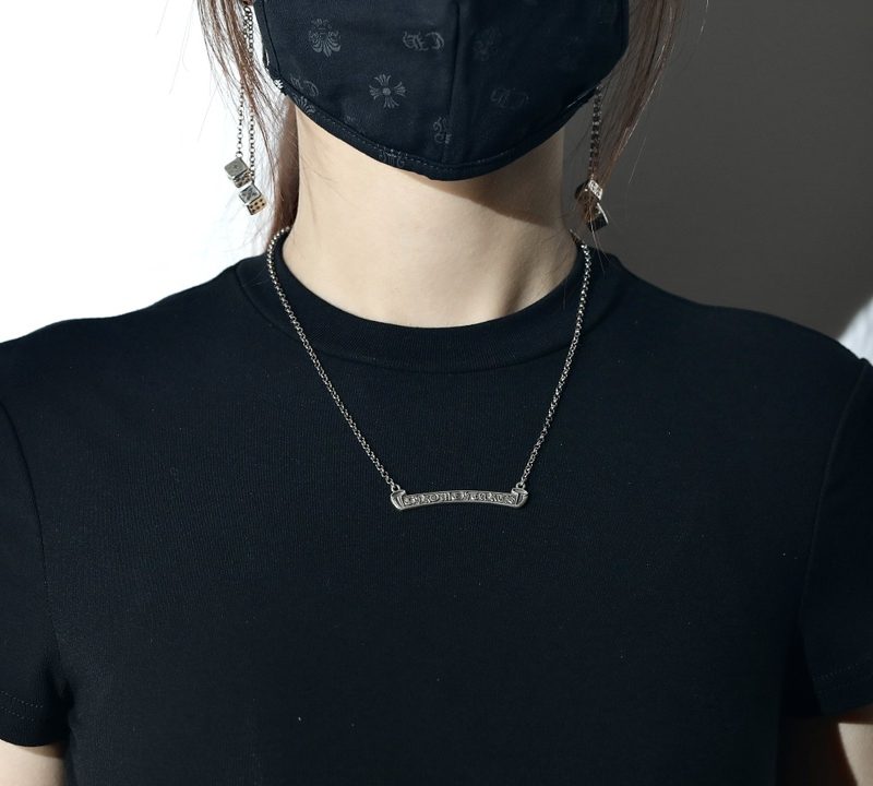 クロムハーツ Chrome Hearts スクロールラベルネックレス チェーン シルバー