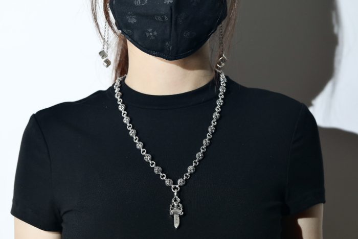 クロムハーツ Chrome Hearts #1 クロスボールチェーン ダブルダガー シルバー925 ネックレス