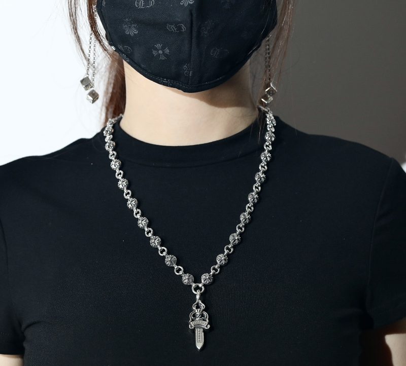 クロムハーツ Chrome Hearts #1 クロスボールチェーン ダブルダガー シルバー925 ネックレス