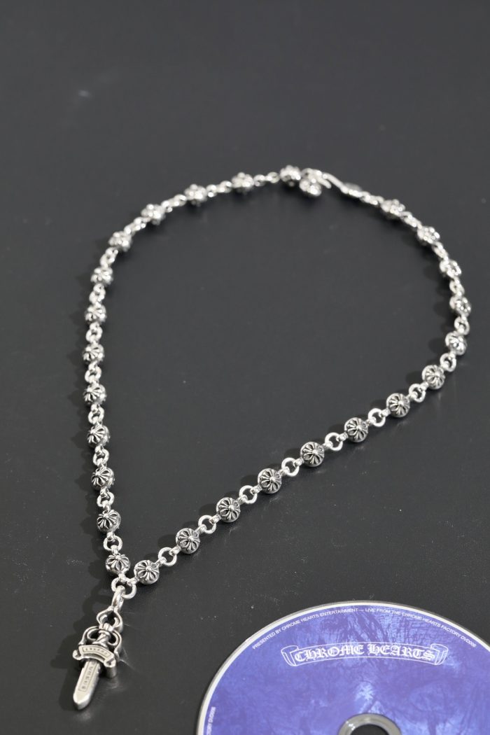 クロムハーツ Chrome Hearts #1 クロスボールチェーン ダブルダガー シルバー925 ネックレス - 画像 (2)