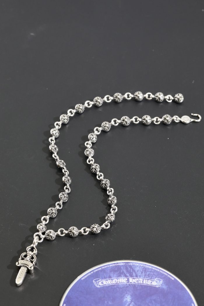クロムハーツ Chrome Hearts #1 クロスボールチェーン ダブルダガー シルバー925 ネックレス - 画像 (3)