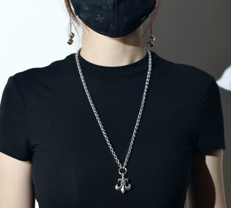 クロムハーツ CHROME HEARTS BSフレア ペンダント ペーパーチェーン シルバーネックレスセット