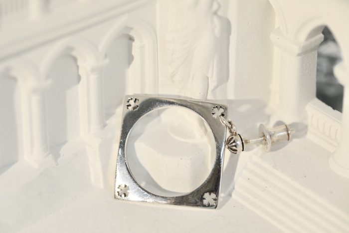 クロムハーツ CHROME HEARTS CHプラス スクエア ピアス ボールチェーン シルバー925 - 画像 (5)