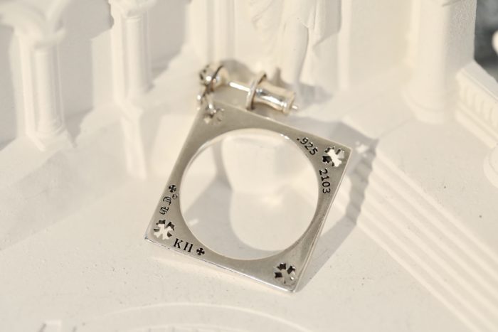 クロムハーツ CHROME HEARTS CHプラス スクエア ピアス ボールチェーン シルバー925 - 画像 (6)