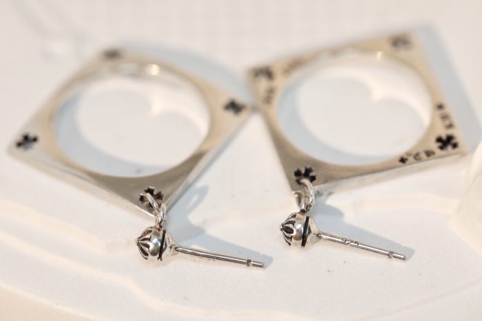 クロムハーツ CHROME HEARTS CHプラス スクエア ピアス ボールチェーン シルバー925 - 画像 (9)
