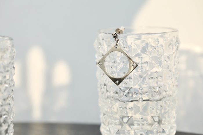 クロムハーツ CHROME HEARTS CHプラス スクエア ピアス ボールチェーン シルバー925 - 画像 (10)