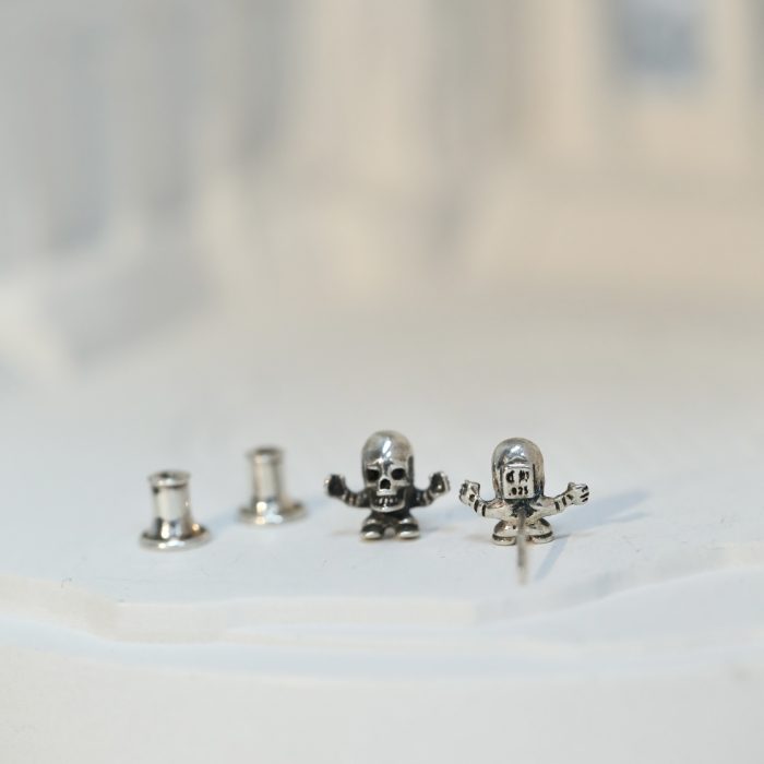 クロムハーツ CHROME HEARTS Foti Harris Teeter スカルピアス シルバー925 - 画像 (5)