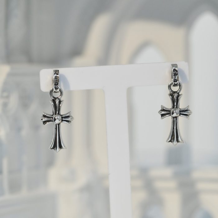 クロムハーツ Chrome Hearts Cross Babyfat ドロップピアス シルバー925 - 画像 (2)